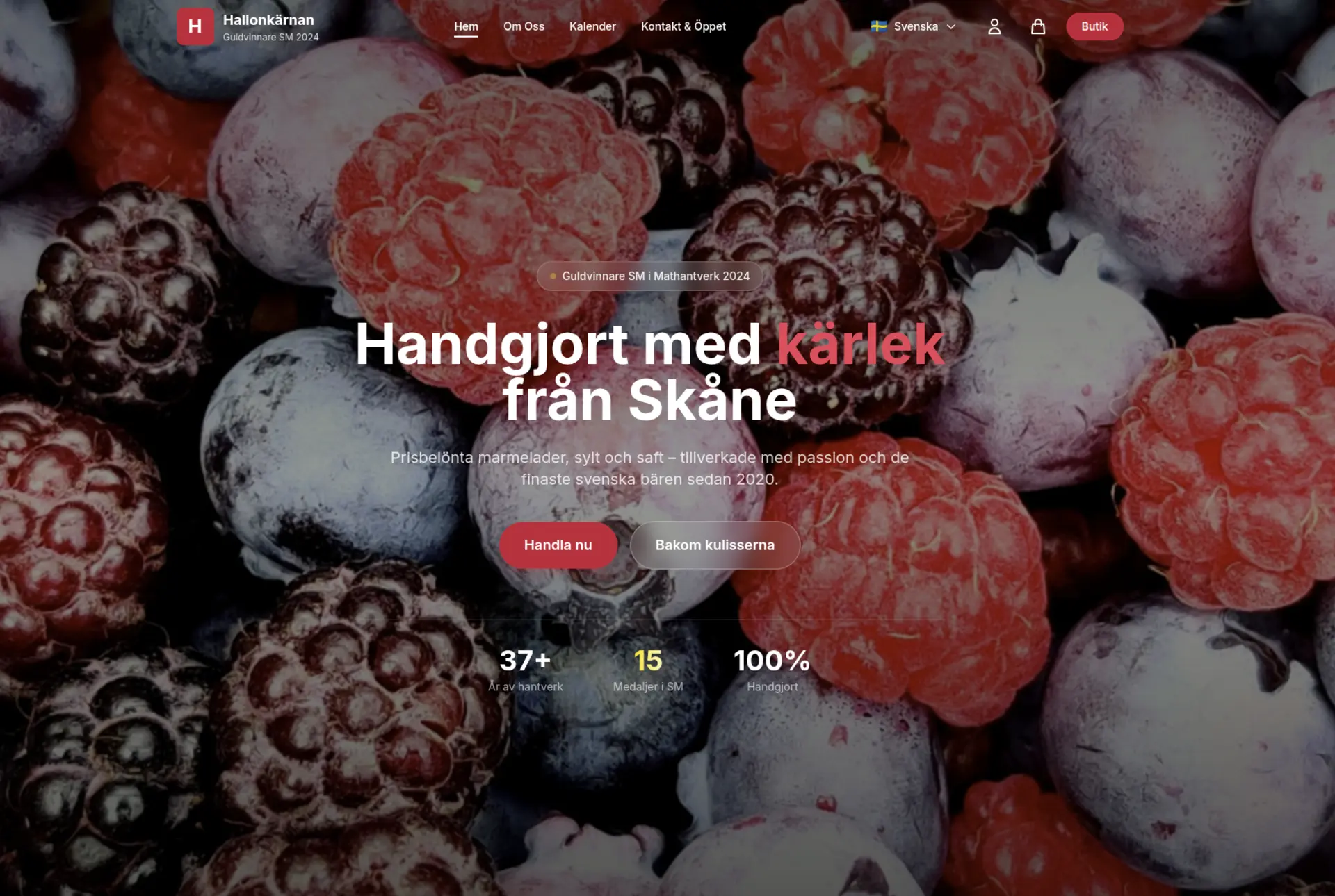 Skärmavbild från Hallonkärnan
